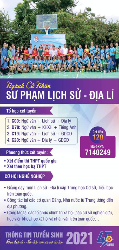 Thông tin tuyển sinh đại học chính quy năm 2021 vào Khoa Lịch sử